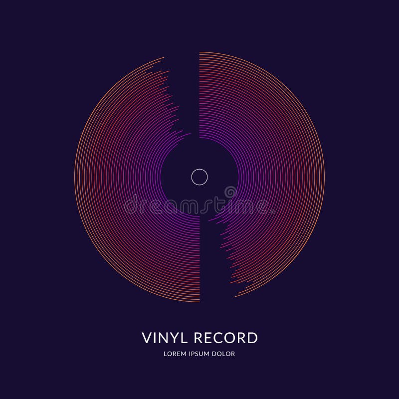 Record di vinile Musica dell'illustrazione su fondo scuro royalty illustrazione gratis