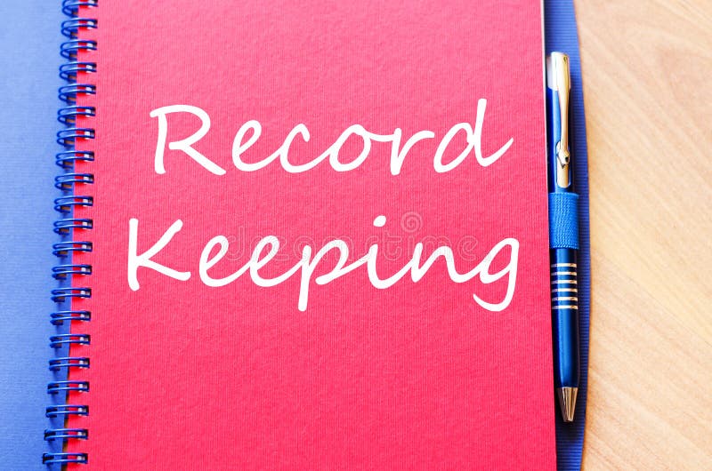 Record keeping write on notebook