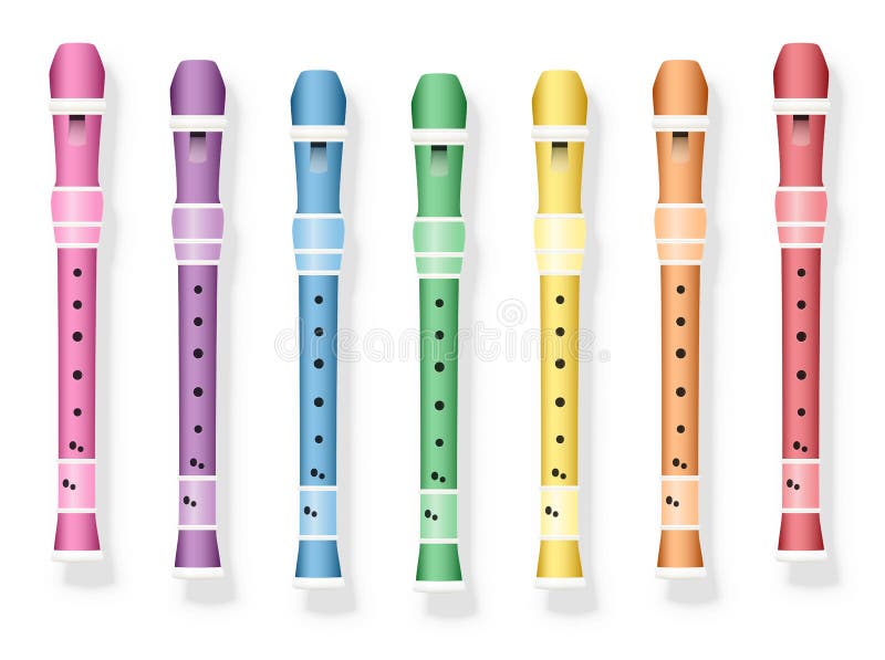 Recorder Colorful Set stock vector. Illustration of dimensional 76672058