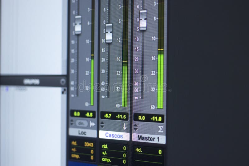 Recording Studio Audio Controls Stock Image Image of engineer