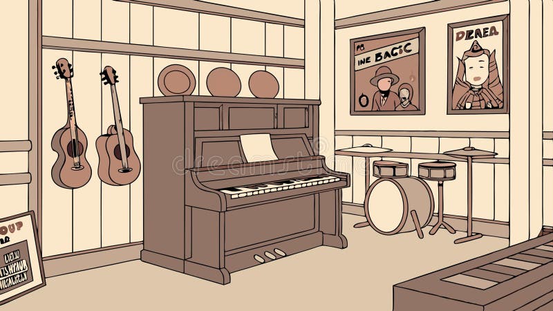Recording studio interior, audio production and sound engineering vector design Generative AI vector illustration