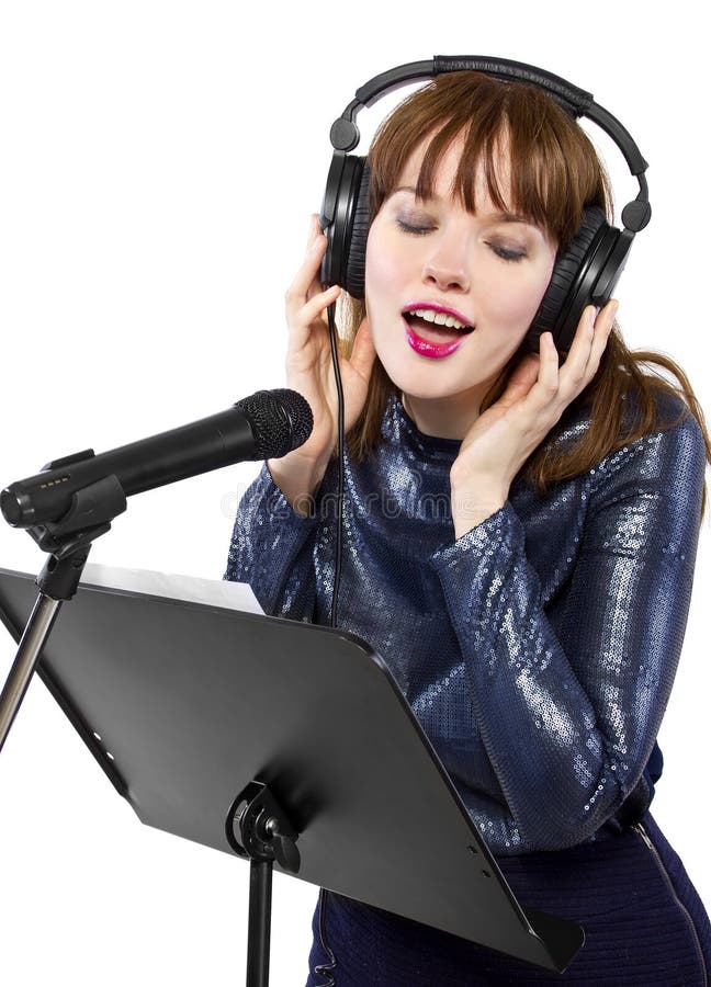 Recording Voice Overs or Singing Stock Image Image of entertainment
