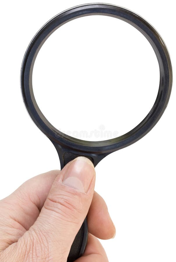 Holding Magnifying Glass Isolated With Clipping Path Additional format is with transparent background. Holding Magnifying Glass Isolated With Clipping Path Additional format is with transparent background