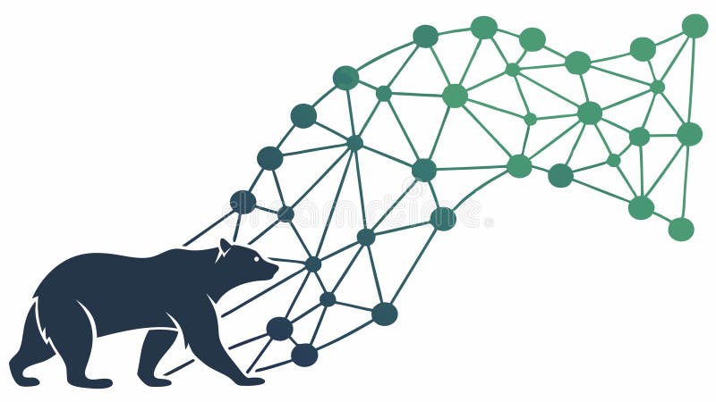 Recorte de oso un símbolo de fuerza de gráfico de red interconectado diseño vectorial IA generativa libre illustration