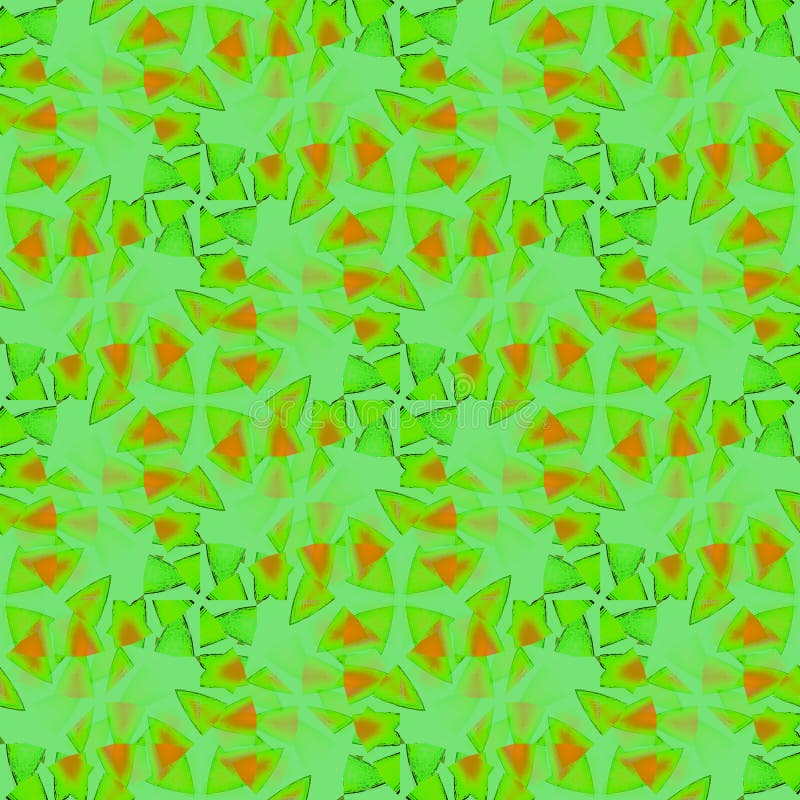 Recouvrement vert orange de modèle sans couture de triangles brouillé illustration de vecteur Recouvrement vert orange de modèle sans couture de triangles brouillé illustration de vecteur