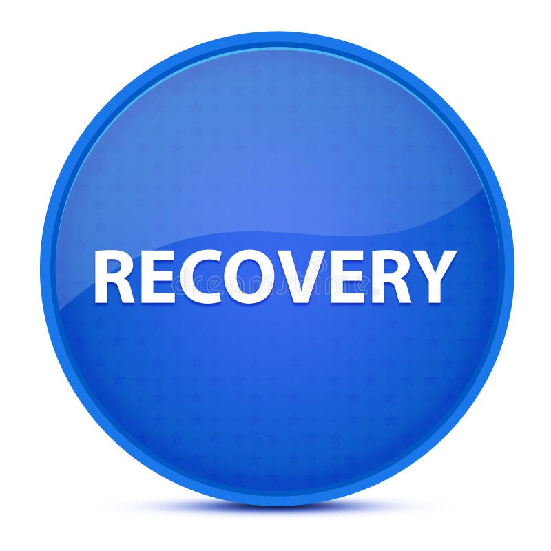 Recovery Aesthetic Glossy Blue Round Button Abstract Stock Illustration
