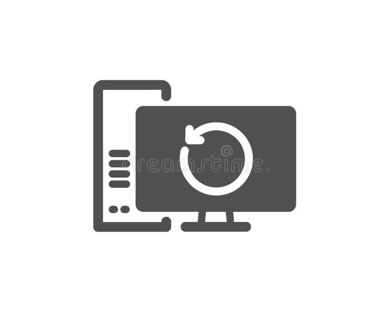 Recovery computer icon. Backup data sign. Restore information. Vector royalty free illustration