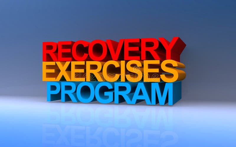 Recovery exercises program on blue stock illustration