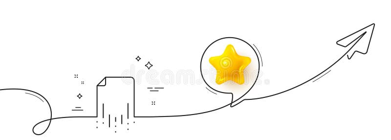 Recovery file line icon. Backup data sign. Restore document. Continuous line with plane. Vector stock illustration