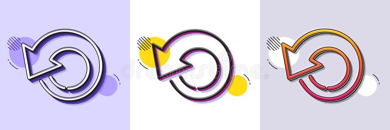 Recovery info line icon. Backup data sign. Restore information. Halftone dotted pattern. Vector vector illustration