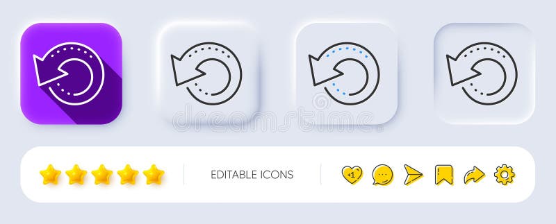 Recovery info line icon. Backup data sign. Restore information. Neumorphic buttons. Vector vector illustration