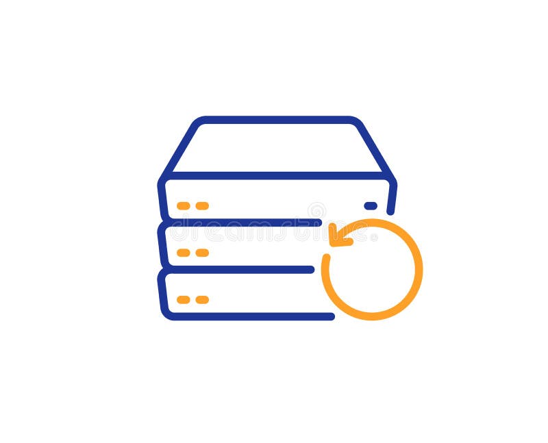 Recovery server line icon. Backup data sign. Restore information. Vector vector illustration