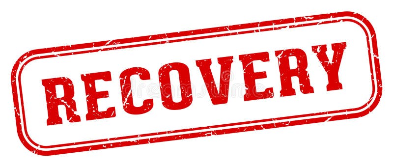 Recovery stamp. recovery rectangular stamp on white background royalty free illustration