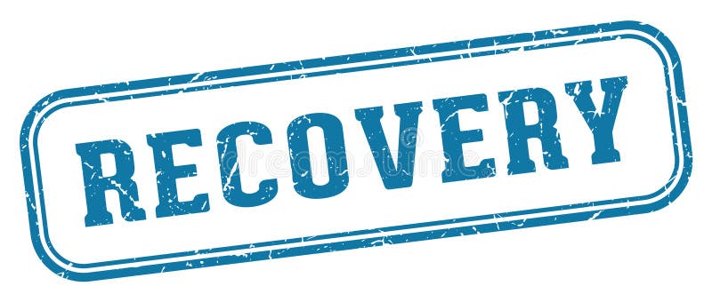 Recovery stamp. recovery rectangular stamp on white background stock illustration