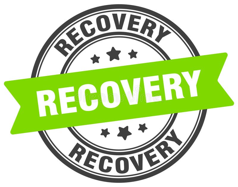 Recovery stamp. recovery label on transparent background. round sign stock illustration