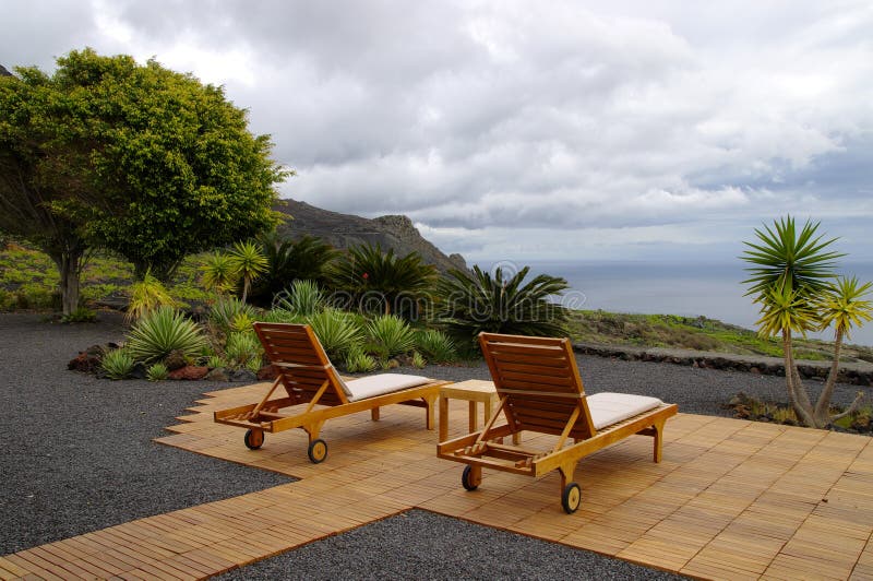 Recreational chair with ocean view