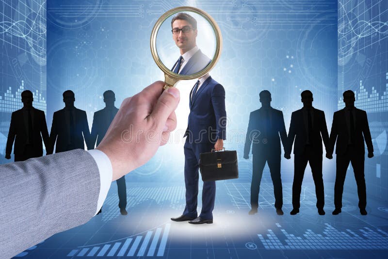 The recruitment and employment concept with selected employee stock photo