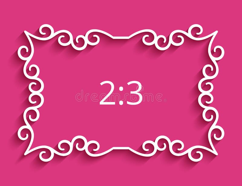 Rectangle Frame with Cutout Border Pattern Stock Vector Illustration
