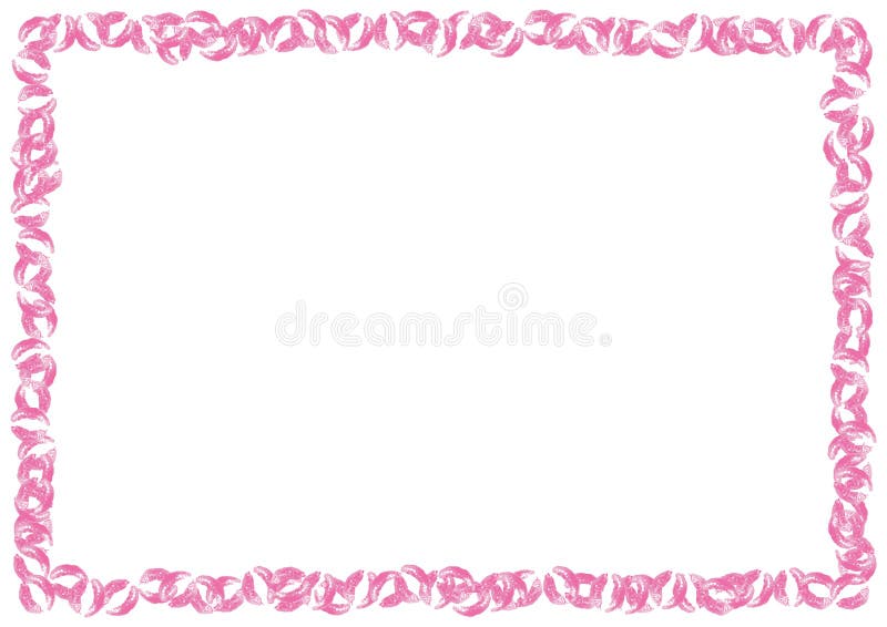 Rectangle Frame with Many Lips. Beauty Border in Doodle Style with ...