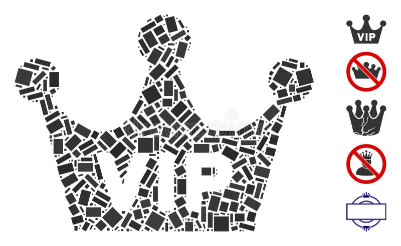 Rectangle Mosaic VIP Crown vector illustration