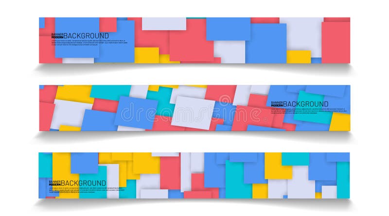Rectangular banner background vector. geometric shape design stock illustration