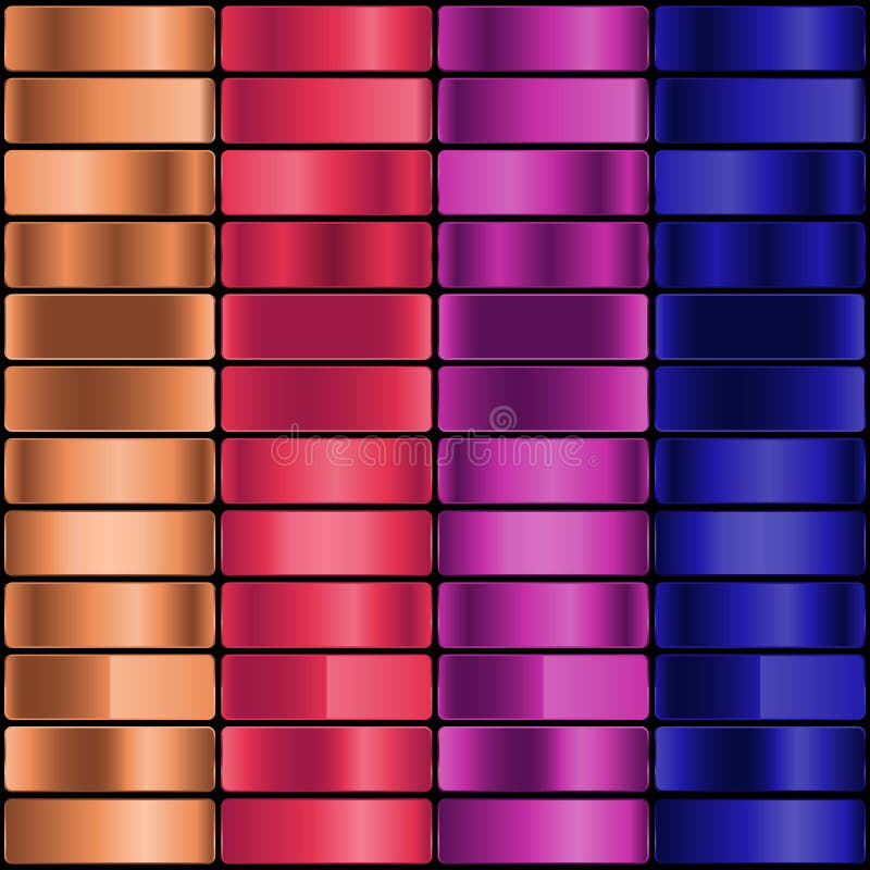 Jewel Tone Copper and Blue Metallic Button Collection