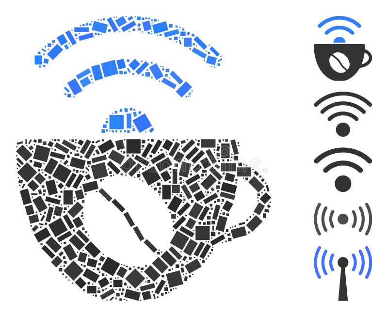Rectangular collage-wifi-källa royaltyfri illustrationer