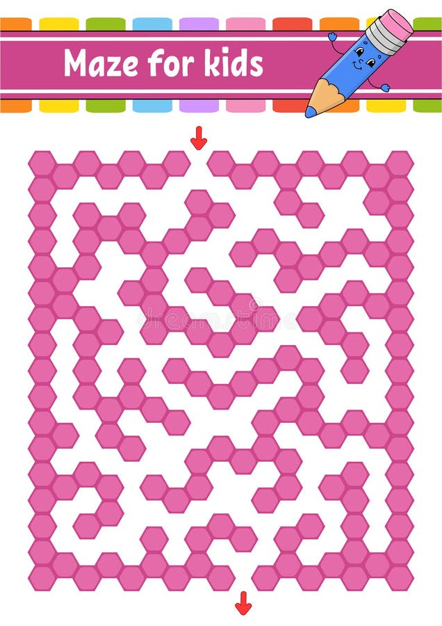 Rectangular Color Maze. Game for Kids. Funny Labyrinth. Education