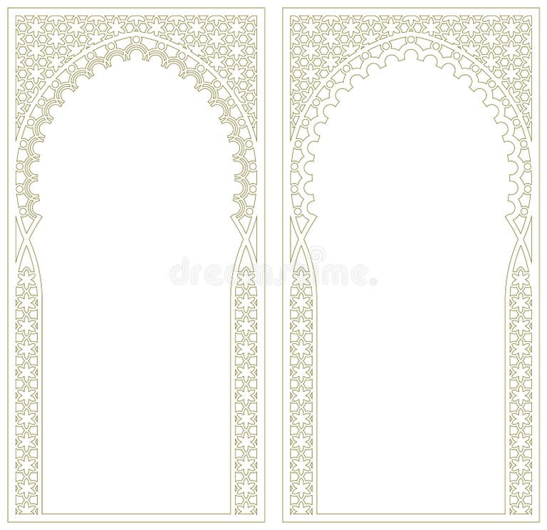 Rectangular Frame of the Arabic Pattern.Curly Frame Stock Vector ...