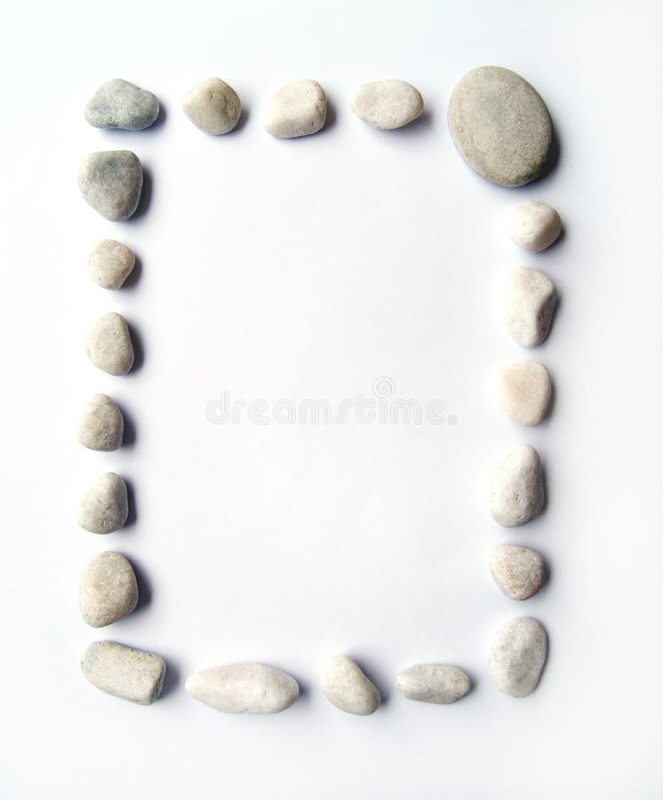 Rectangular pebbles frame royalty free stock images