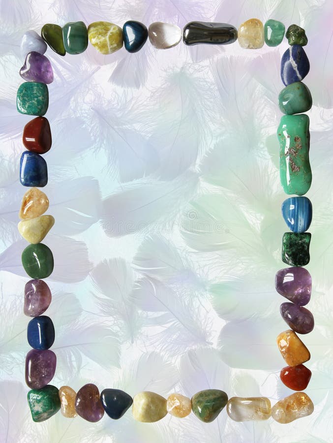 Rainbow Gemstones Frame Border. Stock Photo Image of advertisement