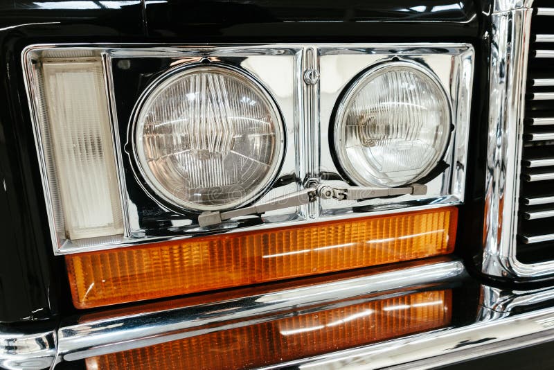 Rectangular Retro Headlight with Wiper Stock Image Image of lamp