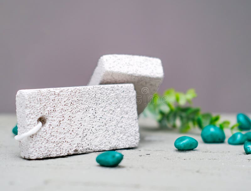Rectangular Shape of Natural Pumice Stone for Removing Calluses on the Feet , Closeup Stock