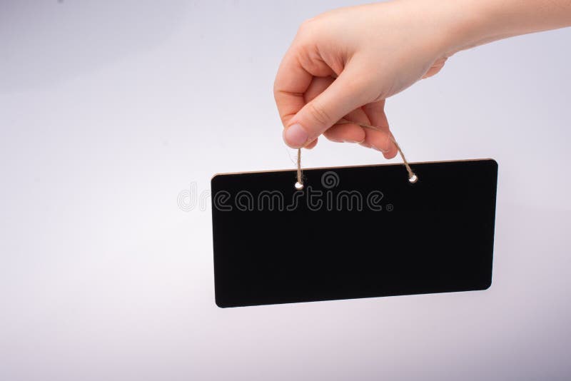 Rectangular Shaped Black Notice Board in Hand Stock Photo Image of