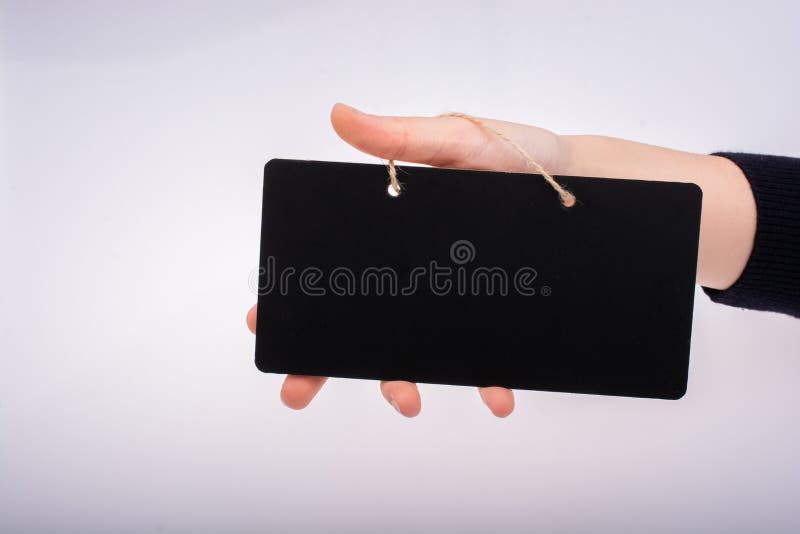 Rectangular Shaped Black Notice Board in Hand Stock Photo Image of