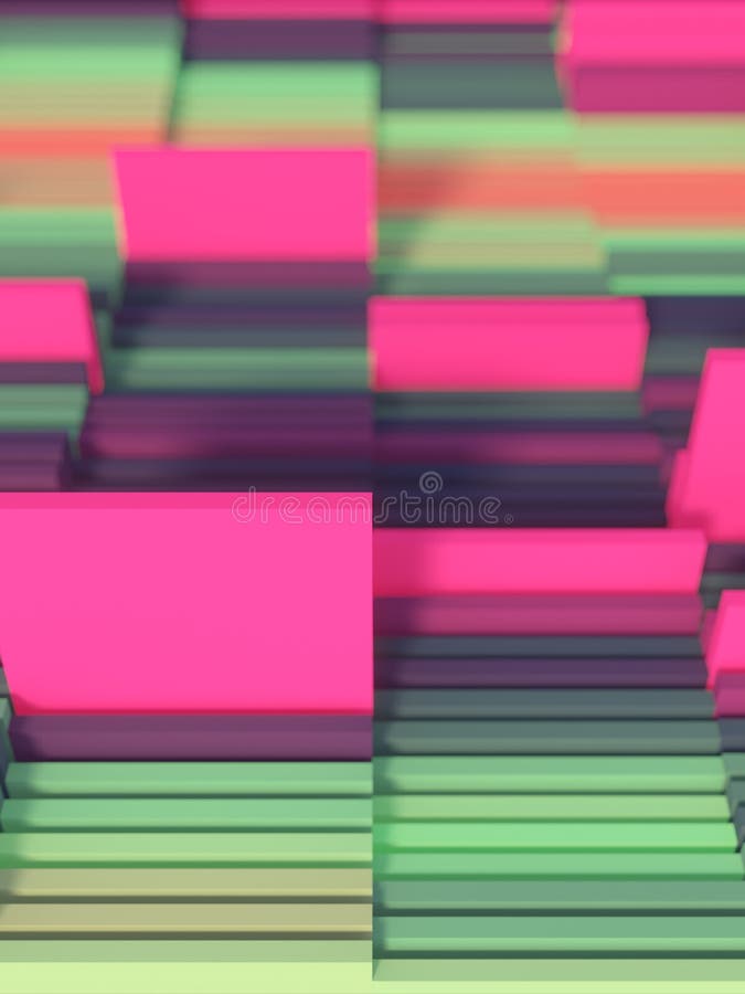 Rectangular slide-out folders. Abstract form of storing data on a stack. Concept art. 3d rendering digital illustration stock illustration