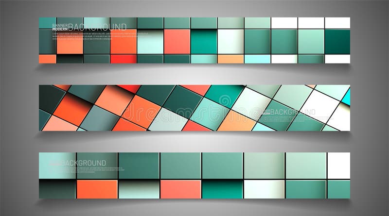 Rectangular vector banner design with a square shape background vector illustration