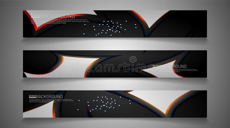 Rectangular vector banner design with wave shape on a black background royalty free illustration