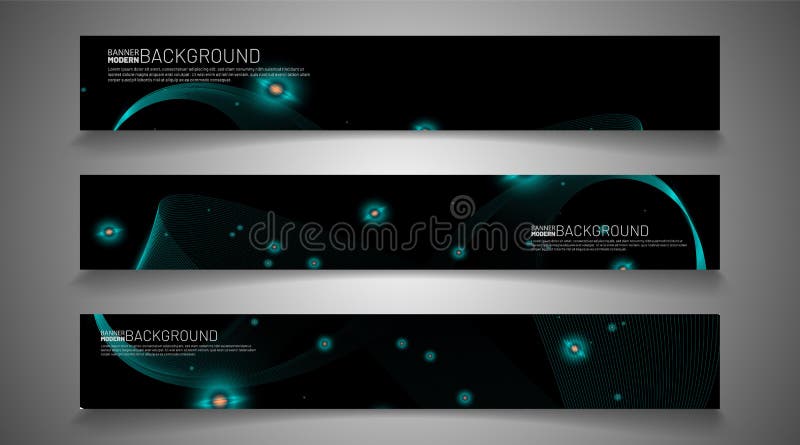Rectangular vector banner. future design technology against a black background vector illustration