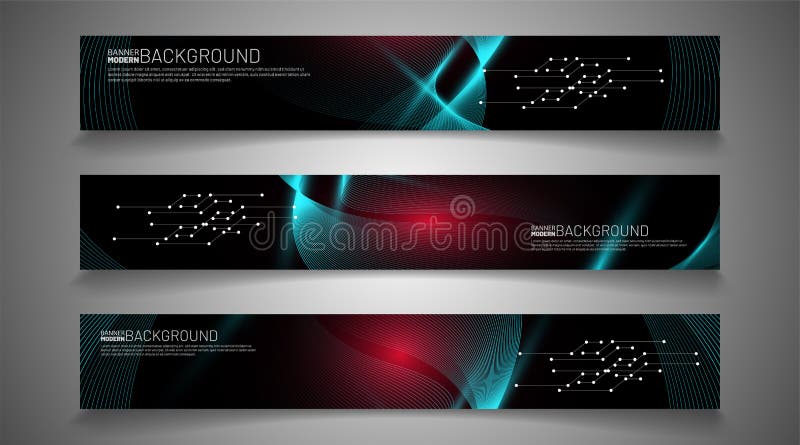 Rectangular vector banner. future design technology against a black background vector illustration
