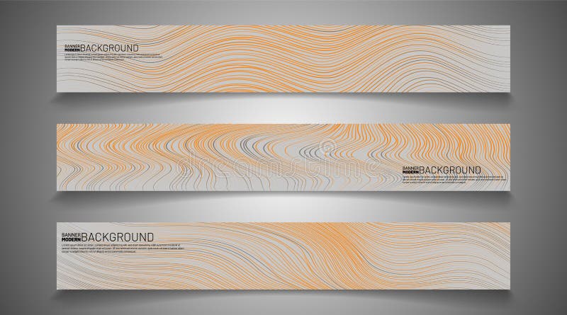 Rectangular vector banner. Wave texture background design stock illustration