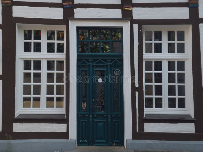 Rectangular Windows with Square Divisions and White Frames on a Half ...