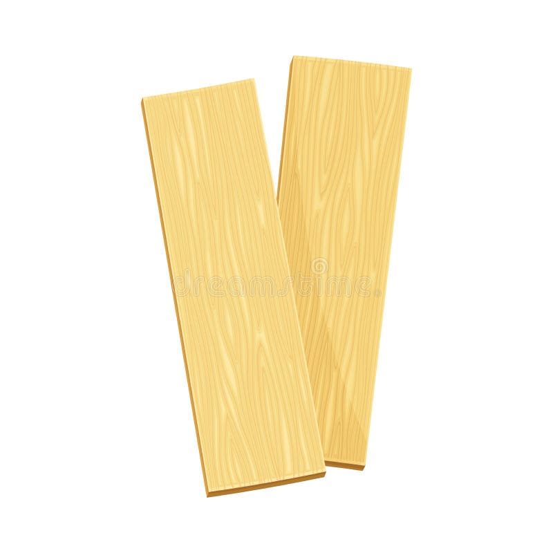 Rectangular Wooden Plank or Board As Sawed Timber Vector Illustration