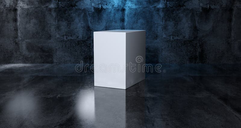 Rectángulo blanco de la forma primitiva simple geométrica abstracta en Rea stock de ilustración