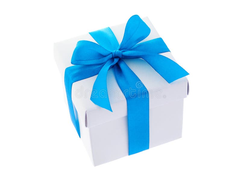 Download Rectángulo De Regalo Blanco Con La Cinta Ciánica Del Arqueamiento Del Color Imagen de archivo - Imagen de cinta, ciánico: 7151795
