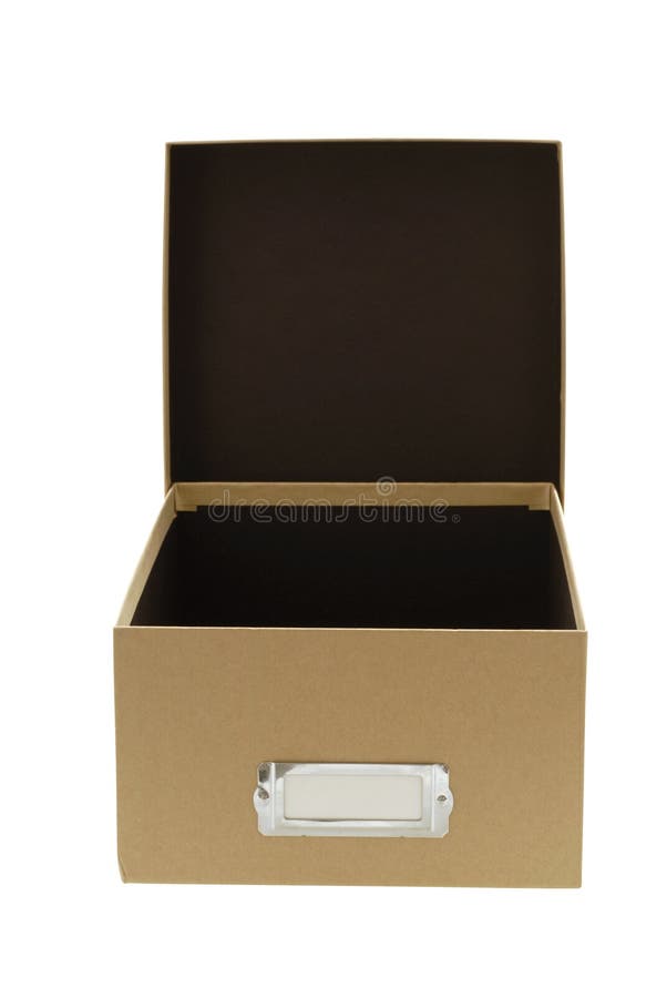 Caja marrón vacía con tapa imágenes de archivo libres de regalías