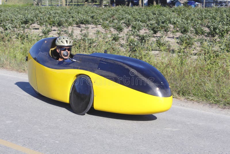 Recumbent Bicycle on the Road Stock Photo Image of middleaged, black