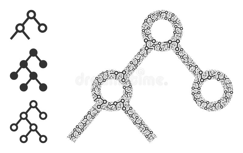 Recursive Binary Links Icon Itself Collage vector illustration