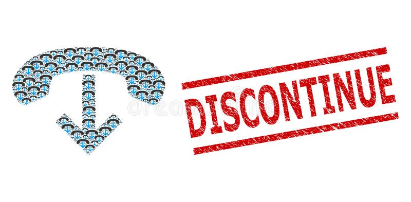 Phone Hang Up Recursion Composition of Phone Hang Up Icons and Grunge Discontinue Stamp royalty free illustration
