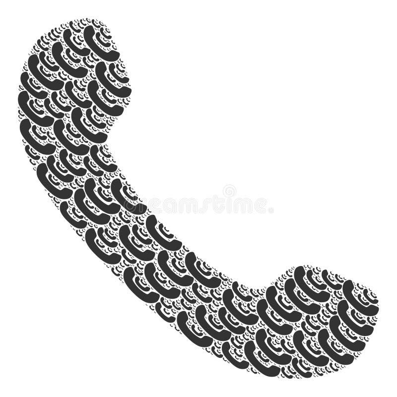 Phone Receiver Fractal Collage of Itself Icons stock illustration